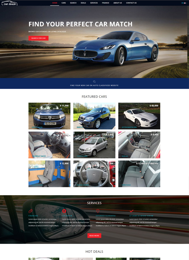VEVS Car Dealer Website