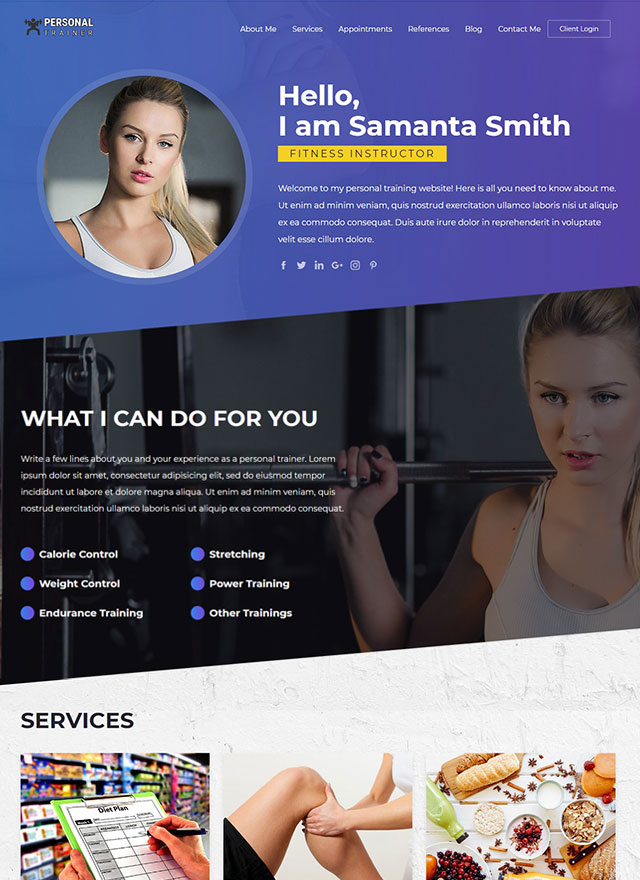 VEVS Personal Trainer Website